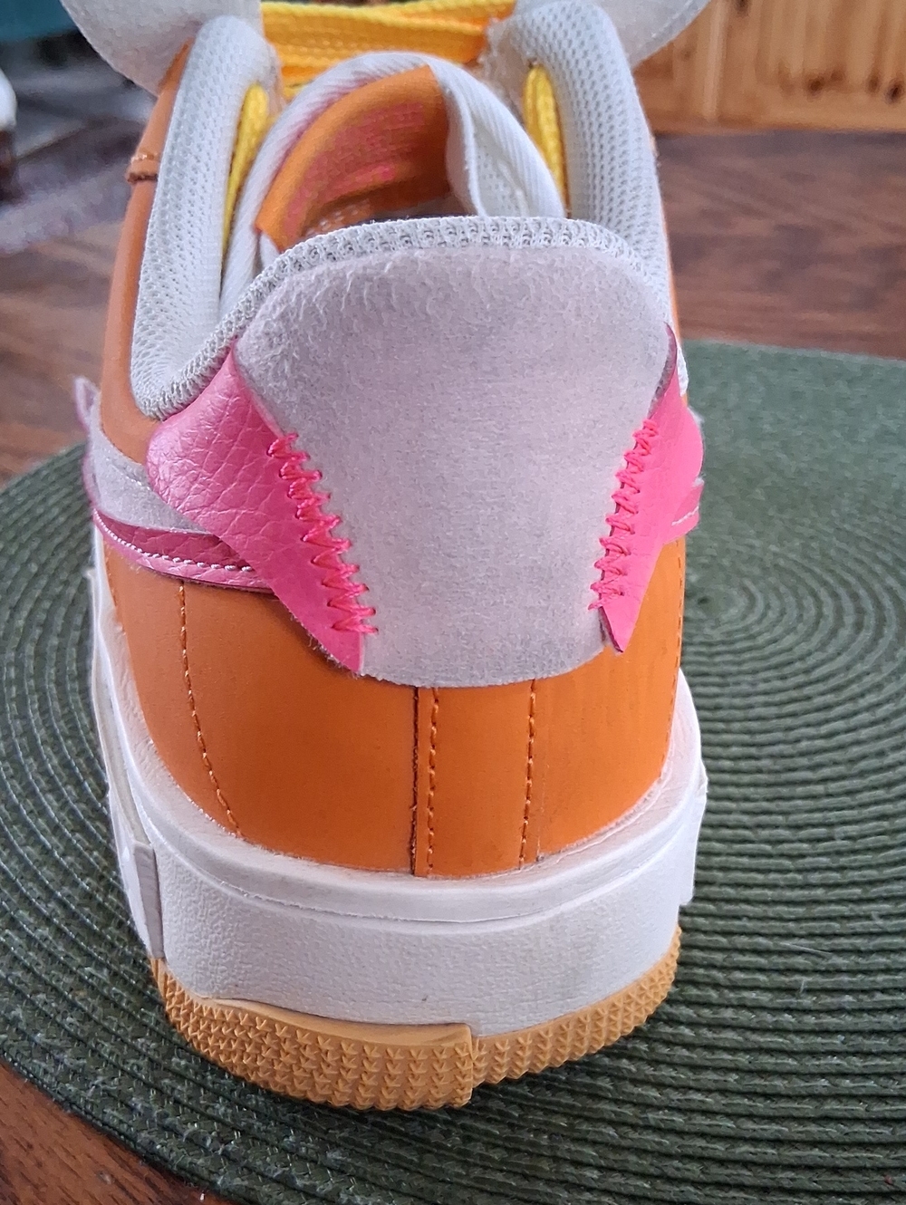 Nike Air Force 1 Fontanka Vibrant Yellow Orange Pink Sneakers Women's Size 12 - Picture 7 of 12